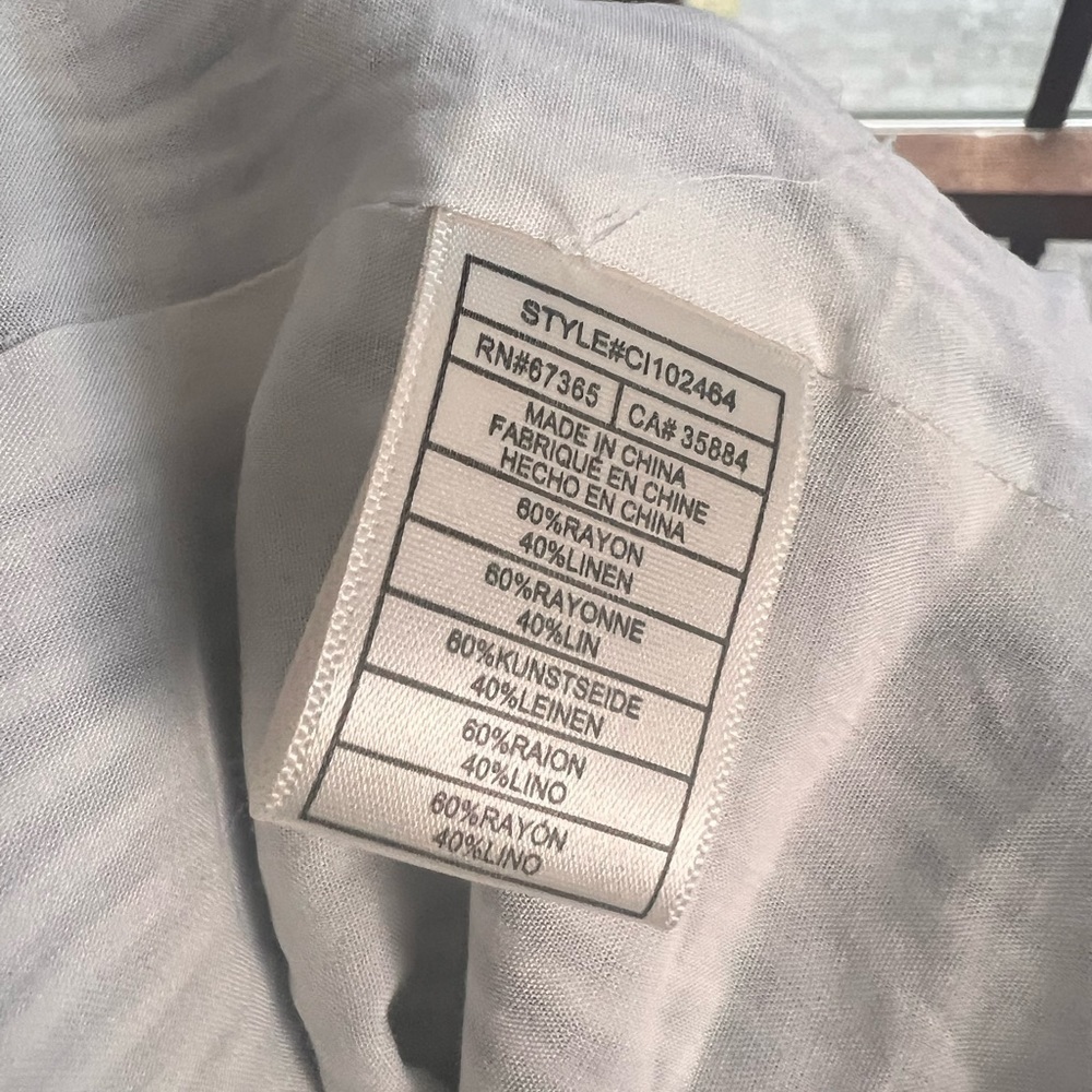 Cupcakes & Cashmere Medium women’s striped black white linen blend blazer - Picture 7 of 8